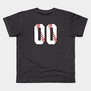 Baseball Number 00 #00 Baseball Shirt Jersey Favorite Player Biggest Fan Kids T-Shirt